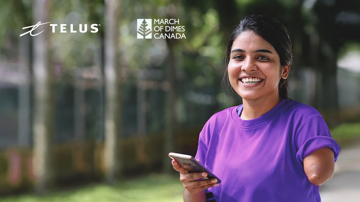 suew_4's tweet image. For National AccessAbility Awareness Week, the @TELUS Tech for Good program is going national with our new partner, @marchofdimescda! Now we can help more Canadians with disabilities get connected and independently use mobile devices. ow.ly/xq6h102LctI #NAAW2021