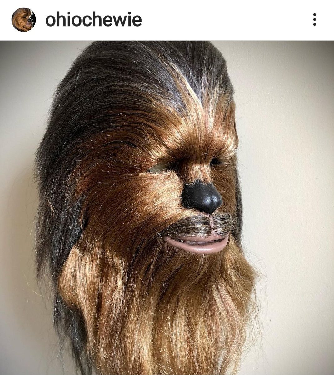 I have a question for you below this info. This outstanding Chewbacca mask was made by one of the best Chewbacca cosplayers (ohiochewie on IG) around. You can win it here and help Peter Mayhew's Foundation. https://t.co/ZcXSnV1EHH
In your opinion, does Chewbacca have a mustache? https://t.co/X6gAtWuwxE