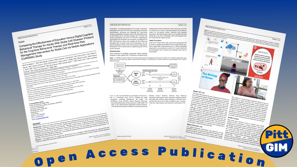 Pitt General Internal Medicine (@pittgim) on Twitter photo Leveraging digital tech, overcoming barriers to routine use of behavioral treatments for pain & depressive symptoms in treatment of adults with sickle cell disease. <a href="/jmirpub/">JMIR Publications</a> protocol with PittGIM's <a href="/coachabebe/">Kaleab Abebe, PhD</a>, Megan Hamm, and <a href="/drjonassaint/">Charles Jonassaint</a>: researchprotocols.org/2021/5/e29014/ <a href="/PayalDesaiMD/">Payal Desai, MD</a> Leveraging digital tech, overcoming barriers to routine use of behavioral treatments for pain & depressive symptoms in treatment of adults with sickle cell disease. <a href="/jmirpub/">JMIR Publications</a> protocol with PittGIM's <a href="/coachabebe/">Kaleab Abebe, PhD</a>, Megan Hamm, and <a href="/drjonassaint/">Charles Jonassaint</a>: researchprotocols.org/2021/5/e29014/ <a href="/PayalDesaiMD/">Payal Desai, MD</a>