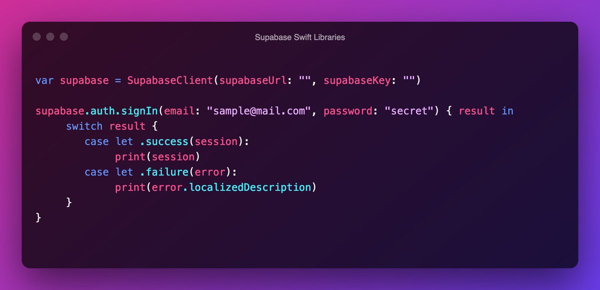 supabase's tweet image. The community started developing the Swift Libraries.

🧵👇 [9/12]