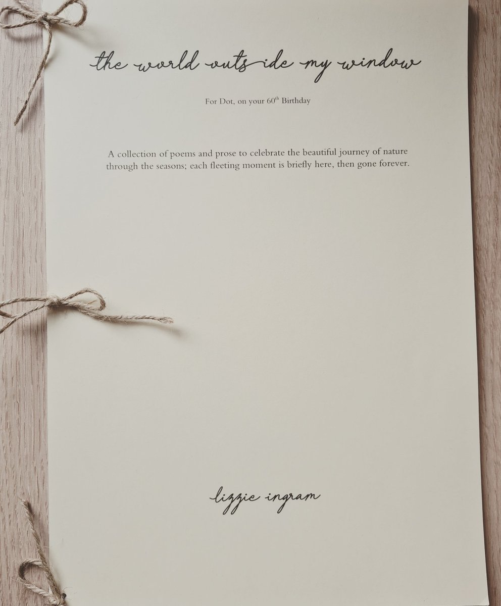 digglewrites's tweet image. This is my first collection of poetry and prose, bound by hand and the very first edition, dedicated to Dot on her very special birthday ☀️💛

#handbinding #poetrybook #poetryandprose #naturewriting