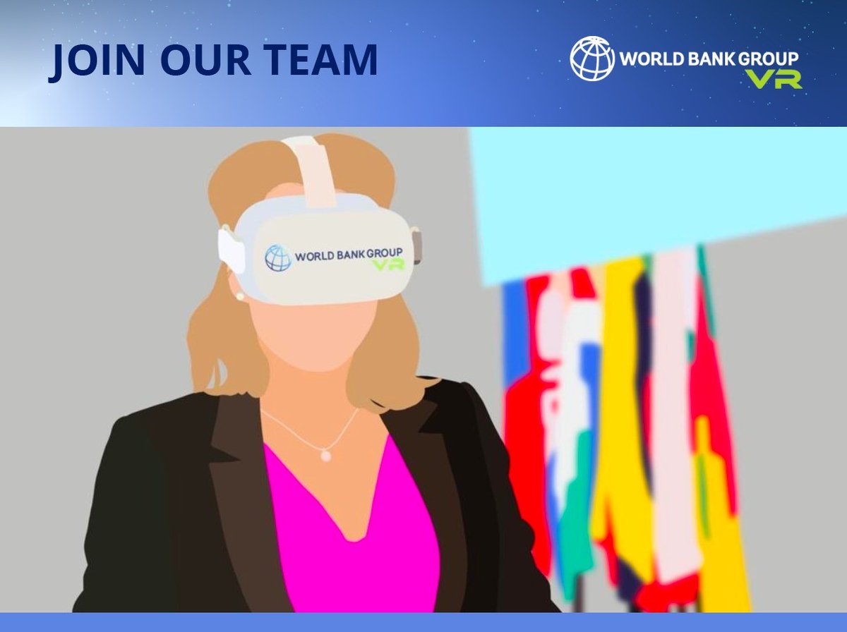Our #VR Team at The World Bank is Hiring!
Excellent #VR4Good opportunity for these 2 VR/AR positions:
Project Management (Knowledge & Learning): wbgvr.org/vrjob621
VR Production: wbgvr.org/vrjobJune21

Please share if you know someone that could be a good fit.