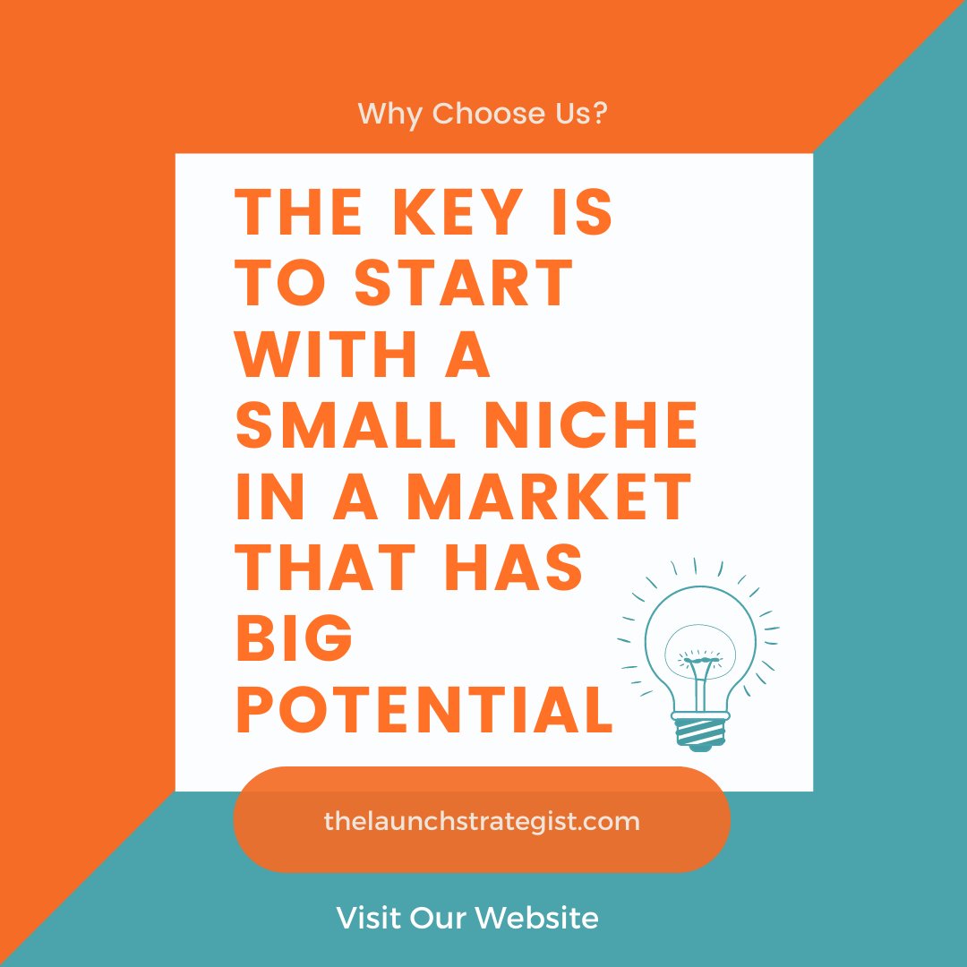 KatrinaDouglas_'s tweet photo. THE KEY IS TO START WITH A SMALL NICHE IN A MARKET THAT HAS BIG POTENTIAL
We're all for niching down here at The Launch Strategist, at least when your business is in the start-up phase.
#launchtips #thelaunchstrategist #legacy #6Plaunch https://t.co/uSGYkdz53P