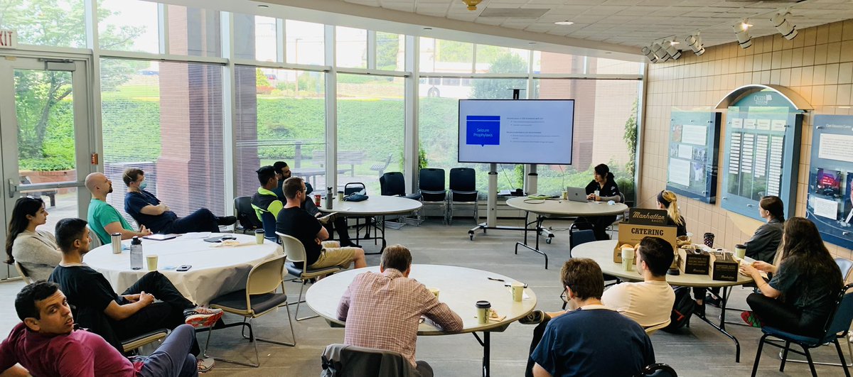 CrozerEM's tweet photo. @melyu92 imparting some evidence-based ICH wisdom! Today, we are joined by CCMC EM Chair @RJHamiltonMD for our #neurology block. Don’t lean back too far @JoshPathman! #Level1trauma #MedEd #thisisnotanad https://t.co/HqTr9W8wEx