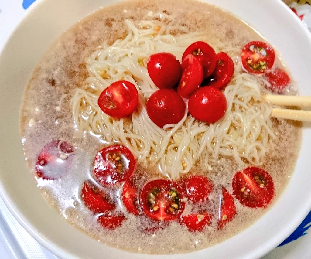 作りました！
トマトなかったからミニトマトで！  