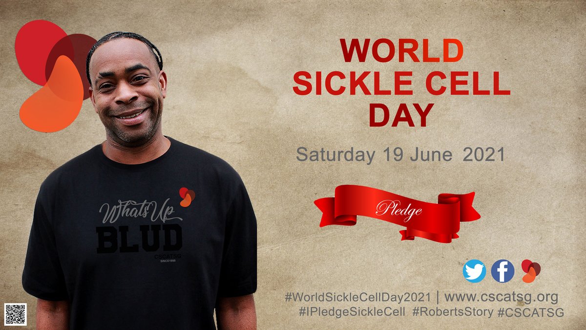 CSCATSGUK's tweet photo. @cscatsg 
World Sickle Cell Day 
To celebrate WSCD2021 our Aim is to raise awareness about the disease by asking people to actively participate in activities to raise awareness. #WorldSickleCellDay2021 #IPledgeSickleCell #RobertsStory #WSCD2021 #CSCATSG https://t.co/GAfR4GySUC
