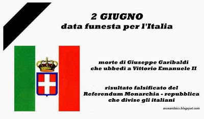 monarchico's tweet photo. Il #2giugno porta #lutti e #sciagure in #Italia : muore #Giuseppe #Garibaldi (1882); Il #Referendum #Monarchia #repubblica che divise gli #italiani ed inizia la #decadenza dell'Italia (1946)
https://t.co/xvwBaJFoPr https://t.co/XJnKI6kKmL