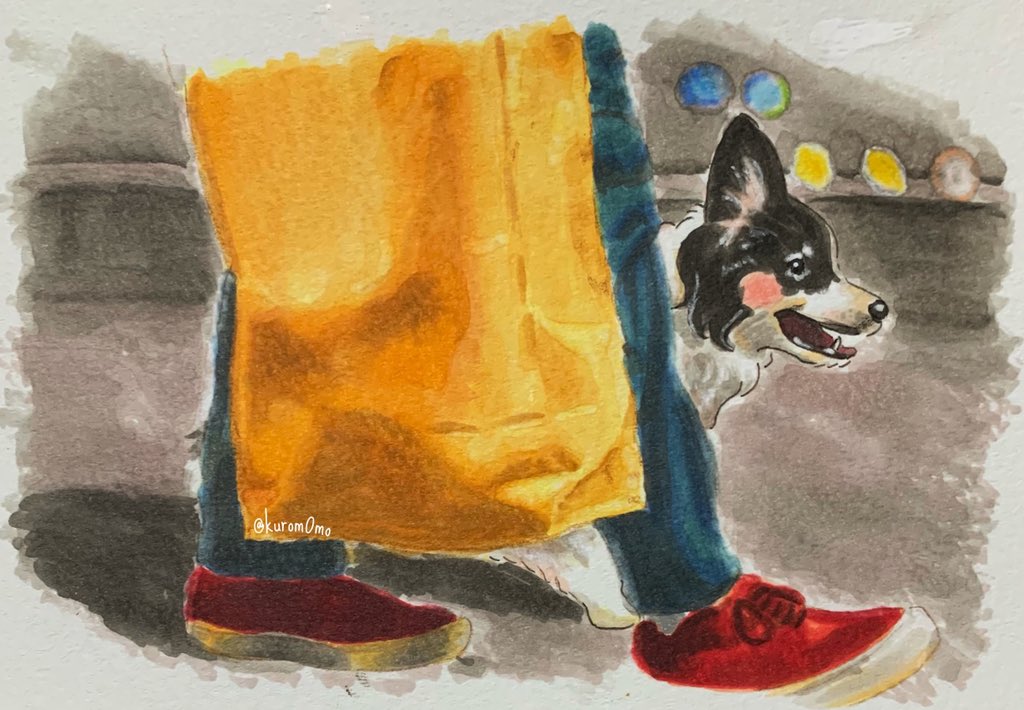 どの瞬間も素敵ですが ほんの一瞬お犬さんにピントが合うこのシーンが好きです Kuromomoのイラスト