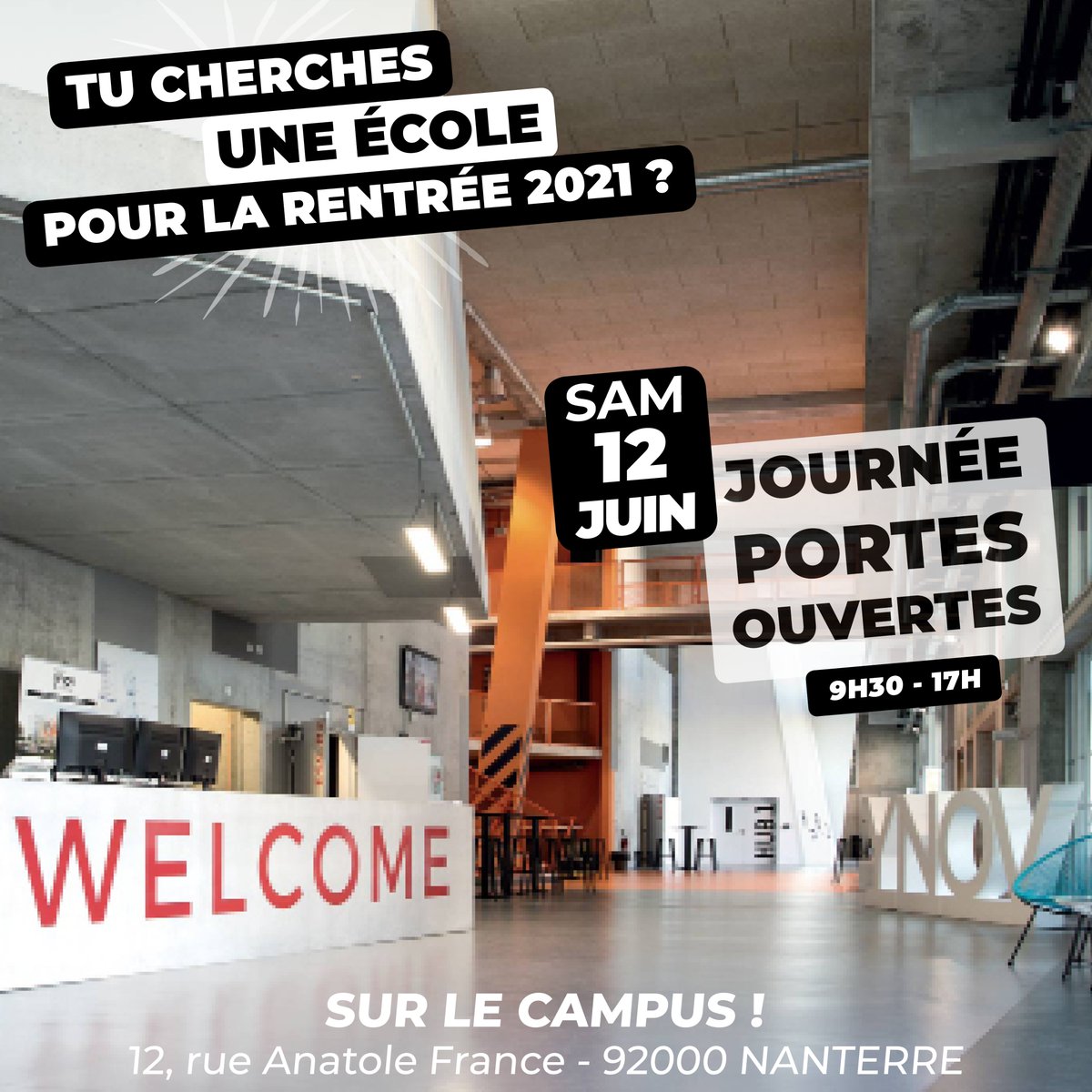 Vous êtes toujours à la recherche d’une école pour vous former aux métiers du digital ? 💻 #Paris #Ynov #Campus vous ouvre ses portes le samedi 12 juin de 9h30 à 17h .