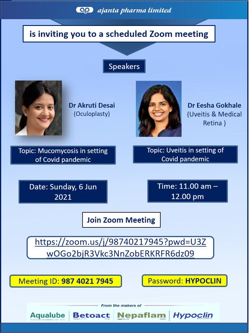 Looking forward to this Sunday tête-à-tête exploring Uveitis and COVID in the Indian Context!