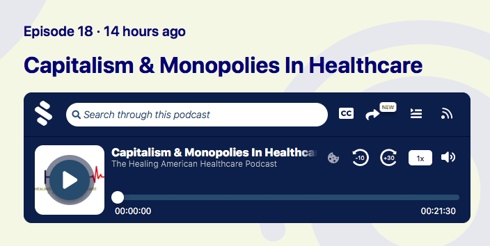 Our latest podcast on capitalism and monopolies in healthcare is now available! Dr. Mike Hutchinson and I discuss how monopolization has made healthcare more complicated and less accessible to patients, and what we think are the solutions to consider. conta.cc/3fGGTct