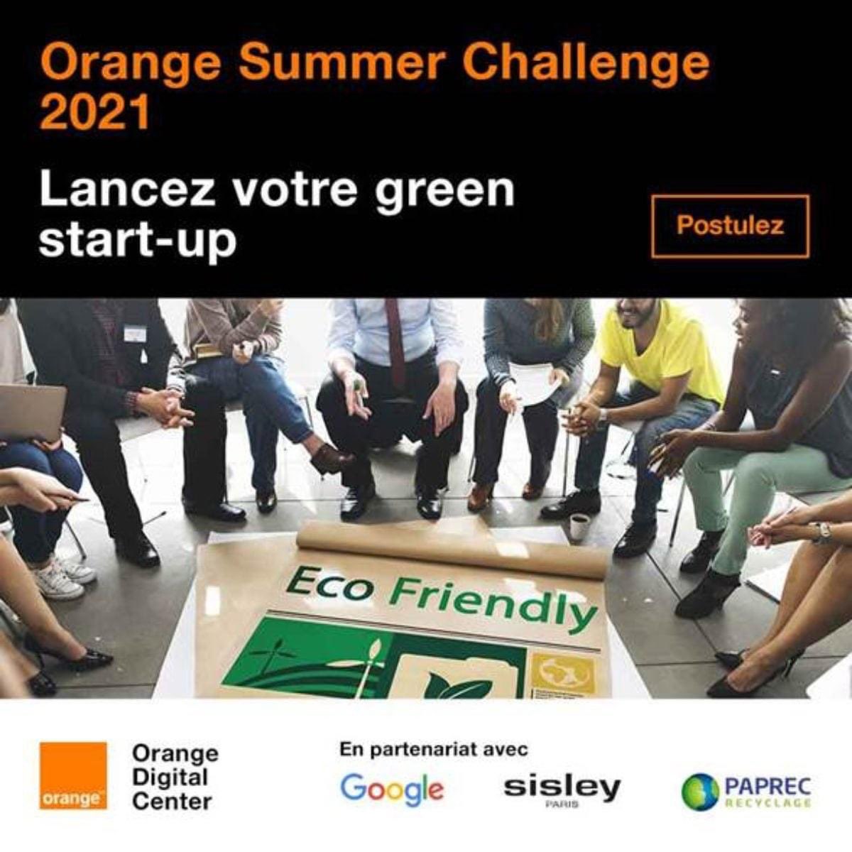 Les candidatures sont ouvertes pour Orange Summer Challenge 2021 : Orange Digital Center, Google, Sisley et Paprec vous accompagnent pour lancer votre green start-up | Plus qu'un opérateur innovation.orange.tn/projet/les-can…