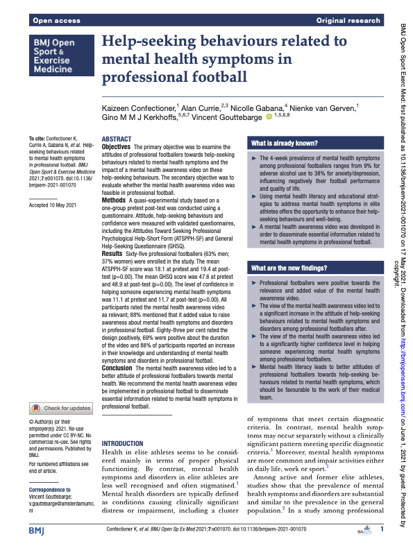 BMJOpenSEM's tweet photo. We aim to provide mental health support in football .. but are players willing to seek help?

@VGouttebarge and team shed a deeper insight. 

In our #PeekBehindStudy blog ➡️ https://t.co/AejjAOSsCQ

#WeAreBOSEM #MentalHealth https://t.co/vofMWvgmKN
