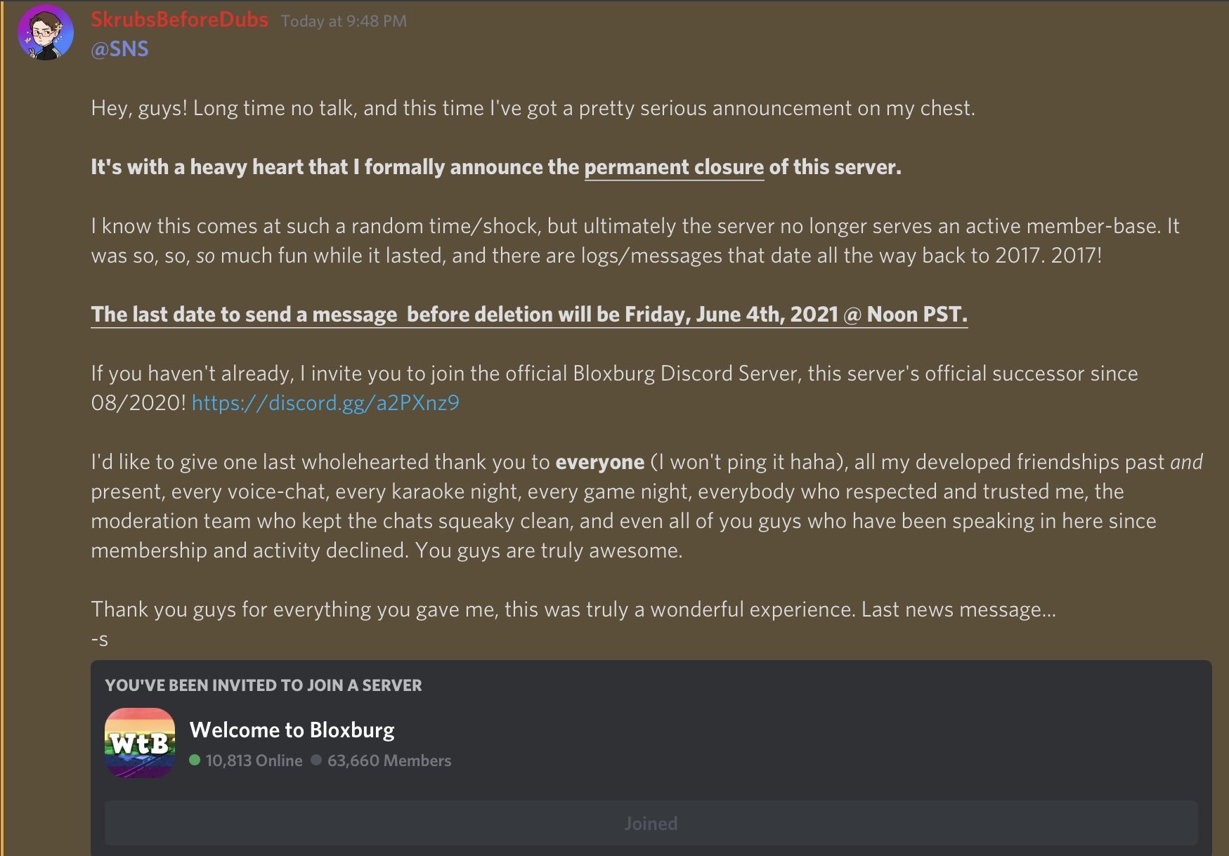 Discord chat clean