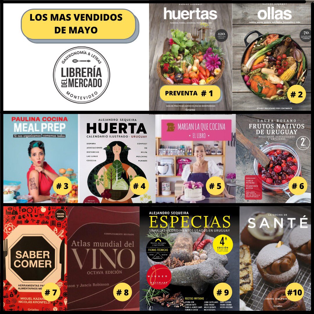 Mayo fue un mes donde los #libros gastronómicos coparon las ventas, les acercamos nuestro Top 10 👇🏼