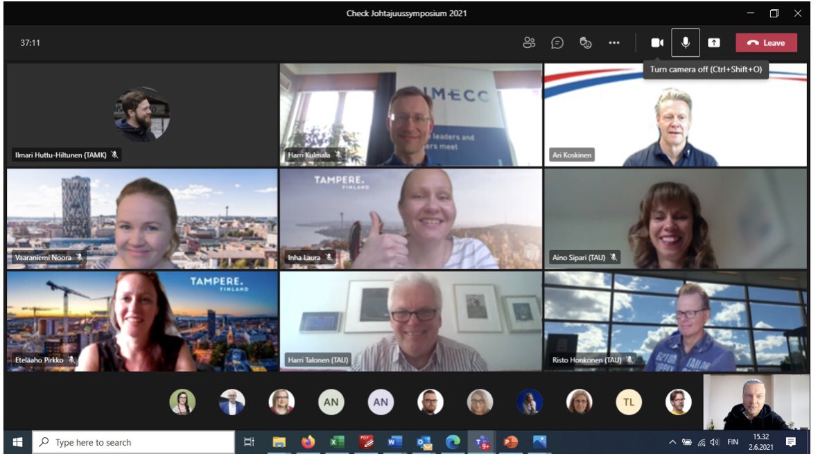 Tänään tsekattiin porukalla Johtajuussymposiumin huippuhetket ja työstettiin lähiajan tehtäviä. Nyt on odotukset korkealla ja hymyä huulessa. 98 päivää tapahtumaan keskiviikkona 8.9! @TampereUni <a href="/_mariwalls/">Mari Walls</a>