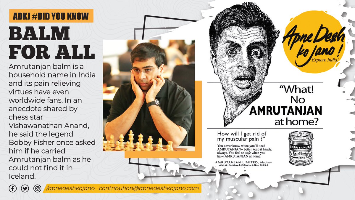 apnedeshkojano's tweet photo. #Amrutanjan was founded in 1893 by journalist &amp; freedom fighter, Kasinathuni Nageswara Rao who popularized it by distributing it free-of-cost at music concerts.
 #ApneDeshKoJano @AmrutanjanH @vishy64theking @incredibleindia https://t.co/C6Qg3mvRvG