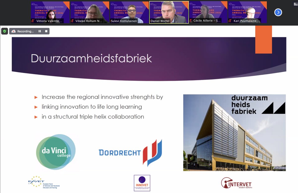 👉 In this aft session of the EfVET TTs meeting 20214⃣practices have been presented:
1⃣Edu4Pro product by <a href="/ysaotweet/">YSAO ammattiopisto</a> 🇫🇮
2⃣Moving Generation by <a href="/uniserforli/">UNISER</a>  🇮🇹 
3⃣Implementation &amp; Evaluation of Soft Skills byHeilig Hartinstituut 🇧🇪
4⃣Sustainability Factory by <a href="/DaVinciCollege/">Da Vinci College</a> 🇳🇱
