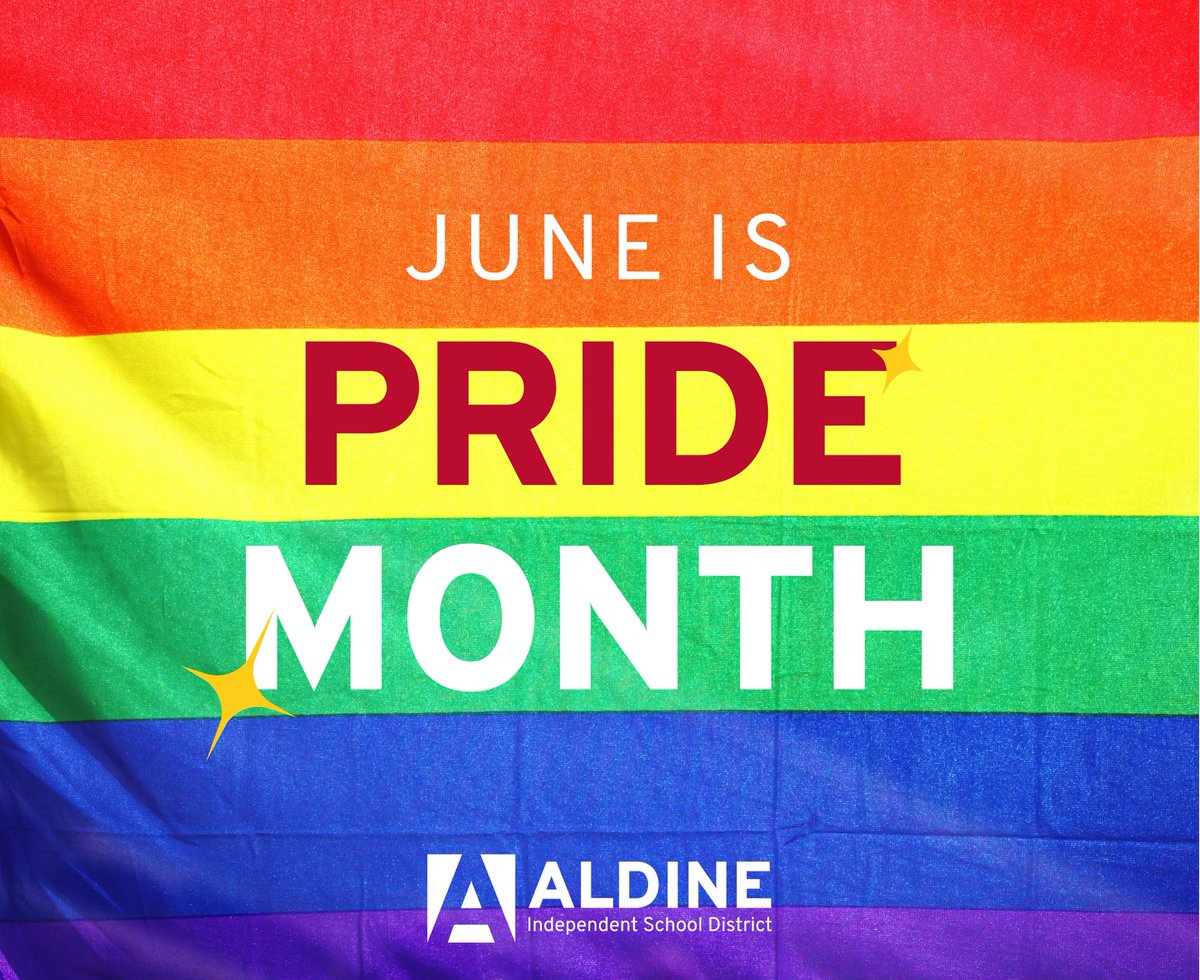 AldineISD's tweet photo. June is #Pride Month, a time to celebrate LGBTQIA+ communities. Together, let’s help create spaces that are safe, inclusive, and welcoming for all. ❤️🧡💛💚💙💜 https://t.co/6R3DEVW9Hb