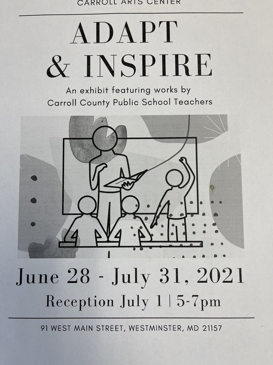CCPSVisualArts's tweet photo. CCPS visual arts. Teacher Exhibit.... join us in celebrating our art teachers as active artists in the community!!! @CCPSPerformance @SteveLockard1 @CCPSk12 https://t.co/Iky0hYMY9V