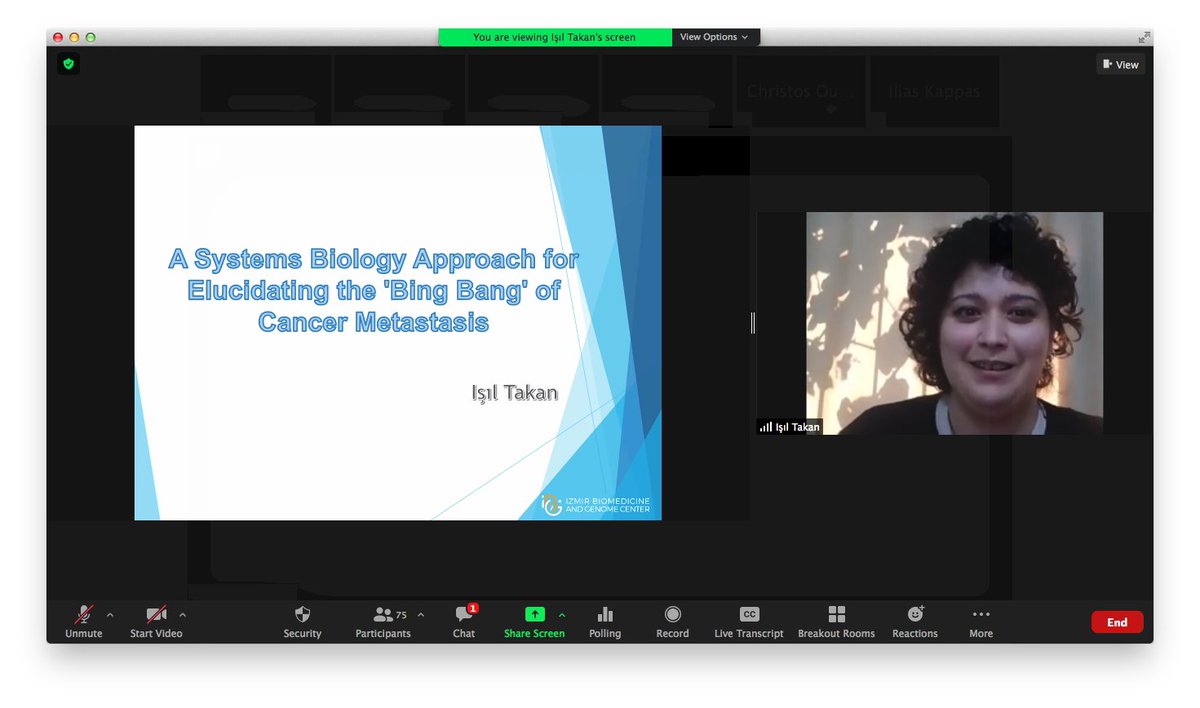  @hbio_info Işıl Takan (Izmir Biomedicine and Genome Center, Turkey) talking on the 'Big Bang' of cancer metastasis uncovered using a Systems Bioinformatics Approach.