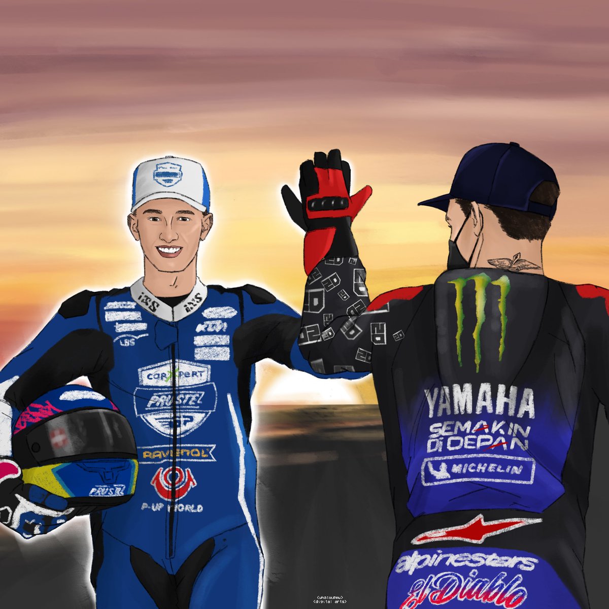 whatsupmw's tweet photo. this one was for you 🏆☁️
- @FabioQ20 x JD50

@MotoGP @pruestelgp 
-
- #fabioquartararo #quartararo #jd50 #motogp #moto3 https://t.co/IcyBPvsFZv