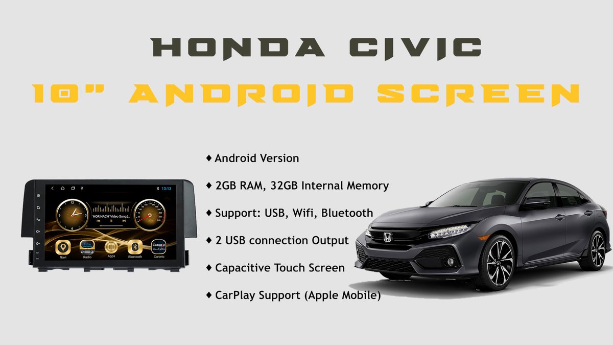 🚗Honda Civic Android Monitor🚩Dubai, Abu Dhabi UAE &amp; USA. caronic.com. Youtube bit.ly/3pbzZ1U. 
 Learn More:bit.ly/3fI4auw. 
Worldwide Delivery 🪐 
📲 Contact - 055 407 0988.

#caronic #cars #Dubai #UAE #USA #shopping #AndroidMonitor #Honda #Civic