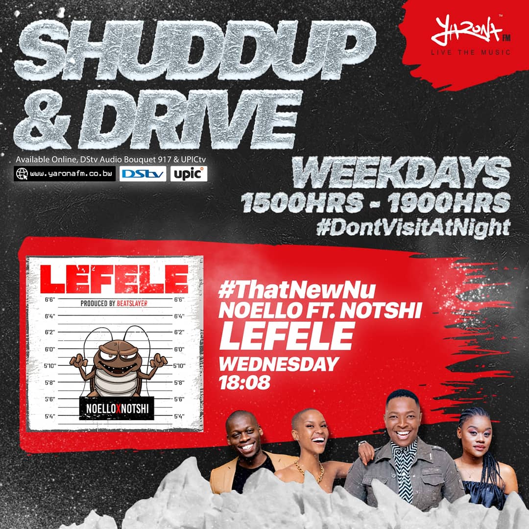 yaronafm's tweet photo. #DontVisitAtNight #SeetebosigoNgwanaka
Lefele is on today's #DatNuNu with King Bee @andrepitse & @LezozoOnAir on Shuddup and Drive. 🥶Let's talk Property with Oabona Tshekoeng🔥🎶🕺🏾💃🏾📻🎧TUNE IN #A1Mix is rocked by @deelowbw!!
#YaronaFM #ShuddupandDrive https://t.co/9HIb3oWz2e