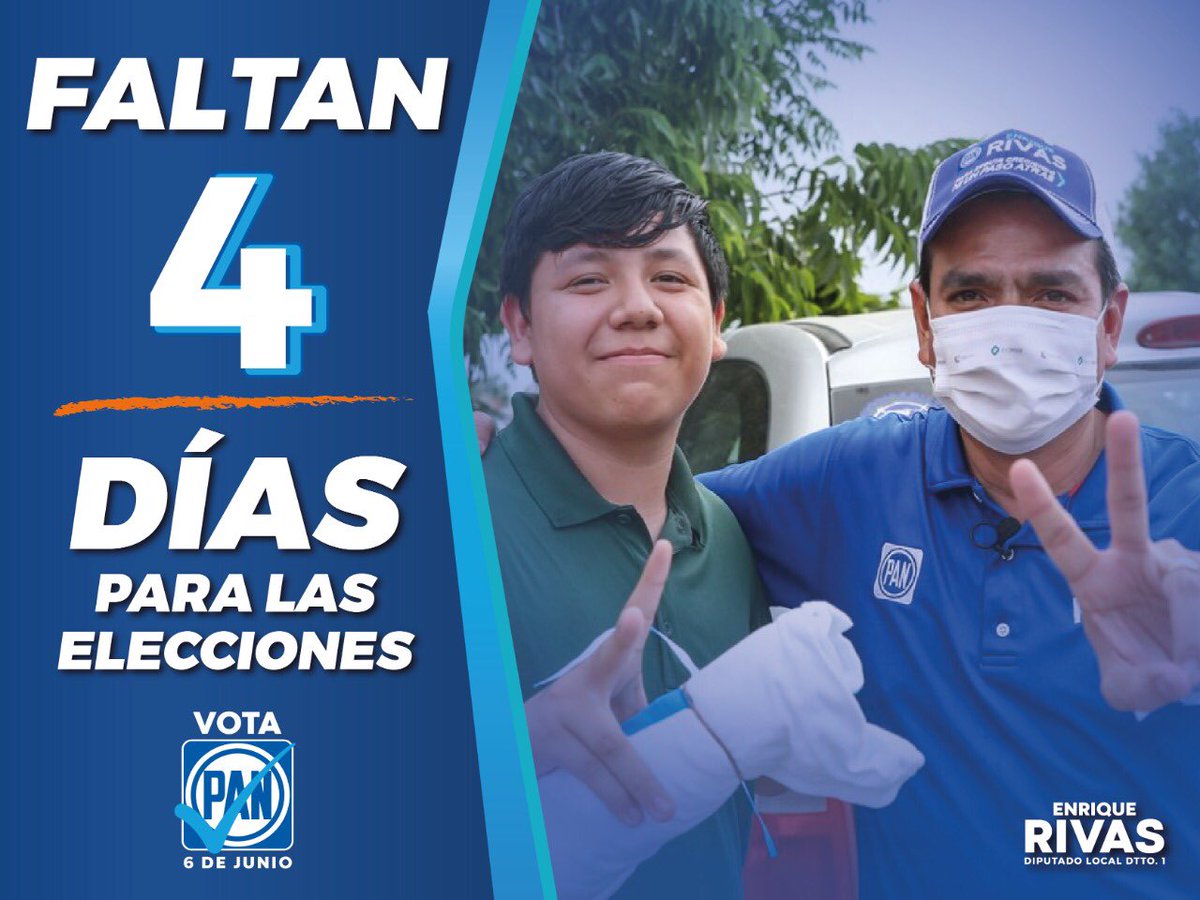 ERivasMX's tweet photo. 💬Faltan 0️⃣4️⃣ días para seguir creciendo, este 6 de junio Nuevo Laredo seguirá siendo azul. #VotaPAN #Rivas #DiputadoLocal #NiUnPasoAtrás 🗳🔹 https://t.co/anUnusUDki