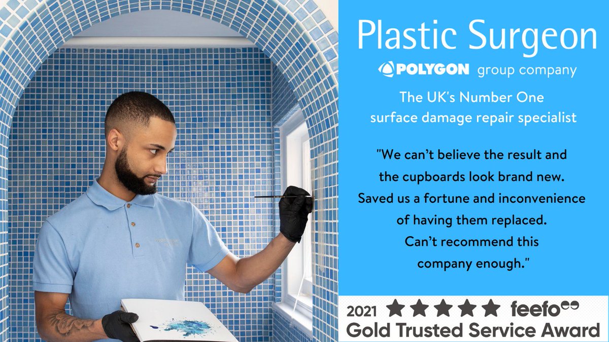 We are always delighted to receive positive reviews from  satisfied customers.
Contact our team for a quote plastic-surgeon.co.uk
#homeownerrepairs #hardsurfacerepair #sustainable #restorationgeneration #worldenvironmentday2021