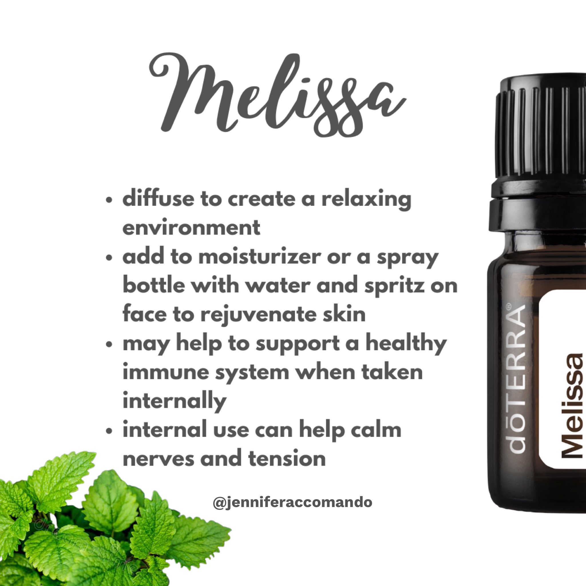 doTERRA メリッサ 5ml （Jennifer Accomando on X: 