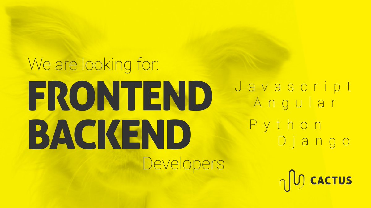 HOLA! Tenemos un montón de retos técnicos por delante y necesitamos manos que nos echen un cable desarrollando producto. 

Necesitamos devs con  #Angular o #Django ¿Te vienes? Somos (buena) gente 😎🌵 

Frontend: jobs.wearecactus.com/frontend-devel…

Backend: jobs.wearecactus.com/backend-develo…