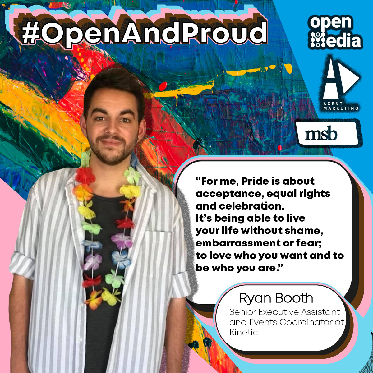 Day 2 of Pride Month and we're celebrating Ryan Booth, who is Senior Executive Assistant and Events Coordinator at <a href="/kineticwwUK/">Kinetic UK</a> 🌈 #OpenAndProud