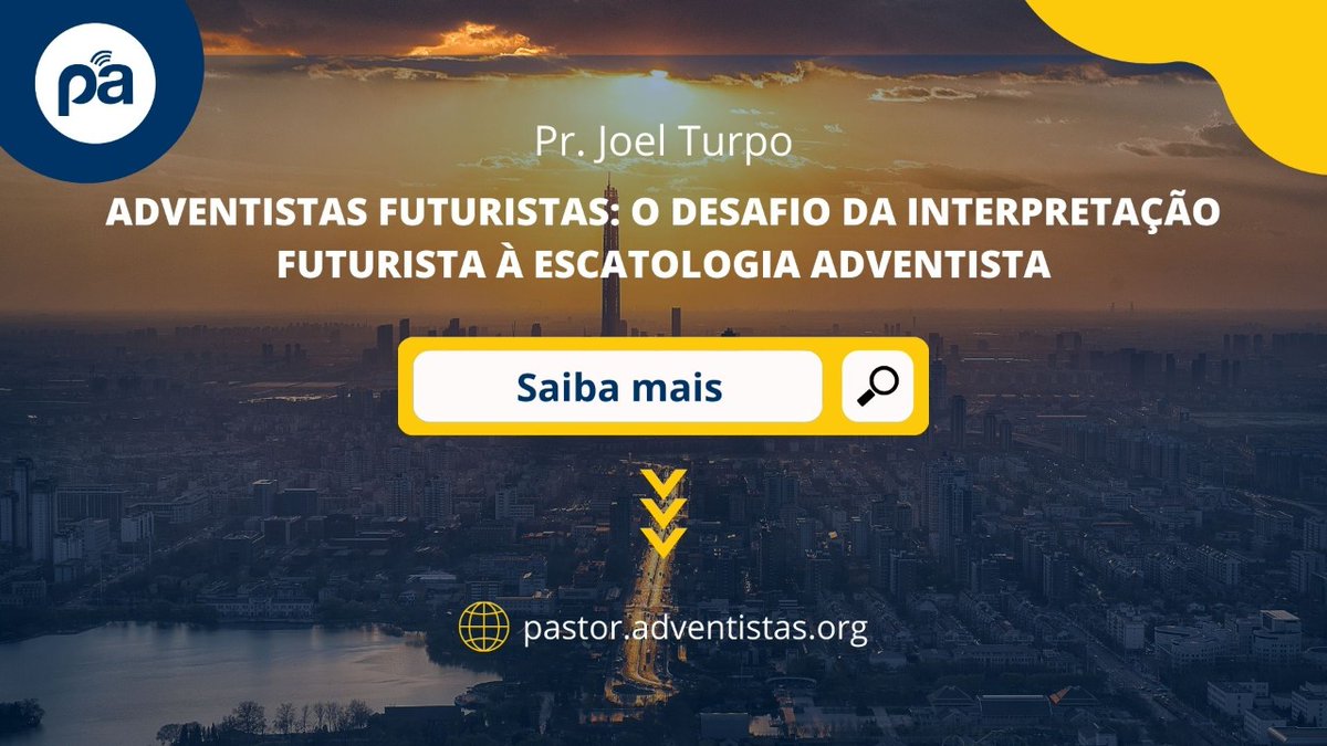 🗣️ Nova postagem - Portal do Pastor Adventista 💻
📖 ADVENTISTAS FUTURISTAS: O DESAFIO DA INTERPRETAÇÃO FUTURISTA À ESCATOLOGIA ADVENTISTA 🌠
▶️ Saiba mais 👇
📳 pastor.adventistas.org/pt/adventistas…