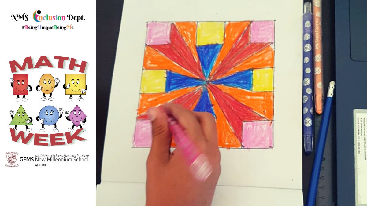 inclusionatnms's tweet photo. There are shapes all around us and an artist in each of us!! When math and art cross paths during the #MathWeek2021 @gemsnms_alkhail.

#beinguniquebeingme @Fatima_Martin @Shalini_fern @ChristineDeNor1 @MichelleVerghe1 @ShettySampoorna @JayarajVenetia @TeresaRusten https://t.co/SAWhY6XDjF