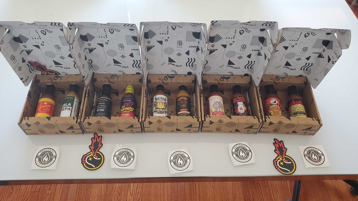 SimpleSimpleAds's tweet image. Just got our delivery of Season 15 hot sauces from @Heatonist ... office has July 29th circled on the calendar now! Lots of toothpick testing and &quot;suicide wing&quot; training in everyone&apos;s future, to get prepared.

youtube.com/watch?v=D-0TGZ…