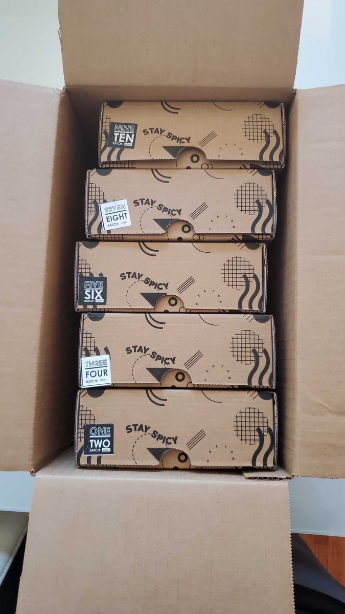 SimpleSimpleAds's tweet image. Just got our delivery of Season 15 hot sauces from @Heatonist ... office has July 29th circled on the calendar now! Lots of toothpick testing and &quot;suicide wing&quot; training in everyone&apos;s future, to get prepared.

youtube.com/watch?v=D-0TGZ…