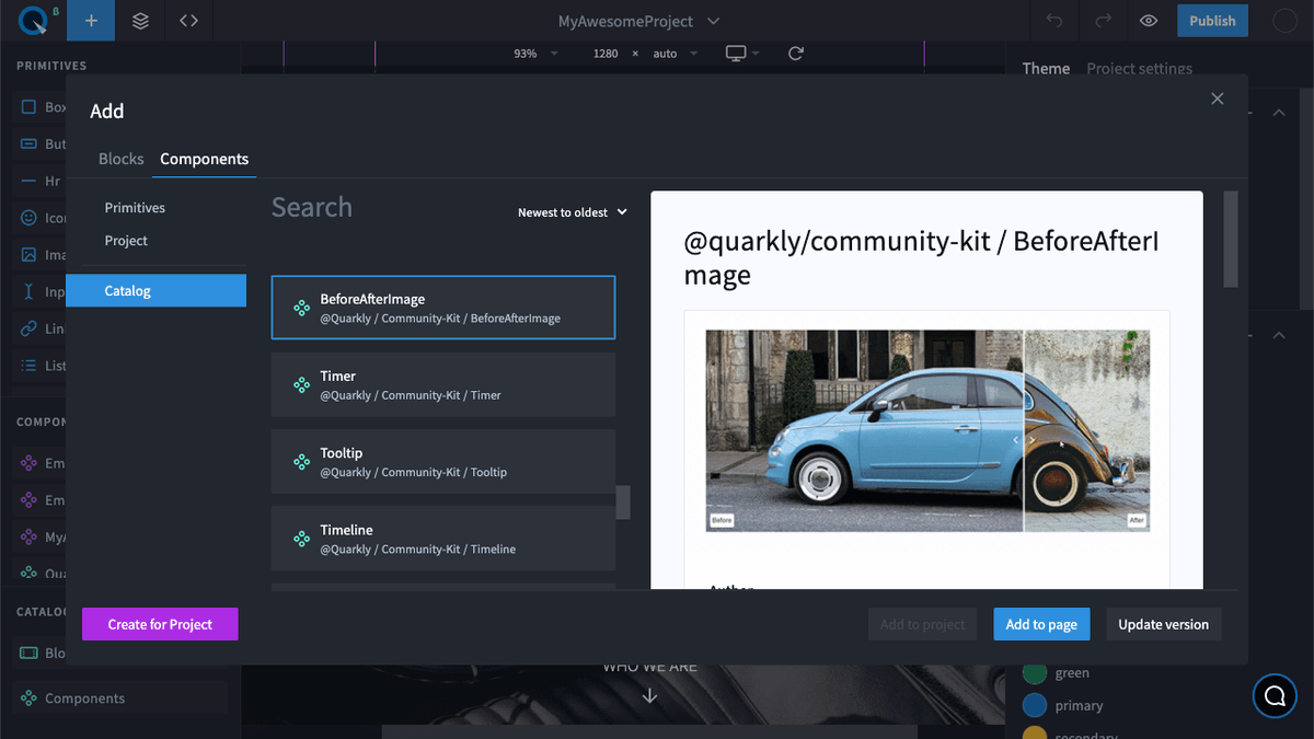 Hello!🖐 We’re excited to share a new list of Quarkly.io updates for February — April!

New features:
⚡️Component Сatalog
⚡️Dependencies Tab
⚡️Forum

What else?🤔 To read more, follow this link: quarkly.io/updates/feb-ma…