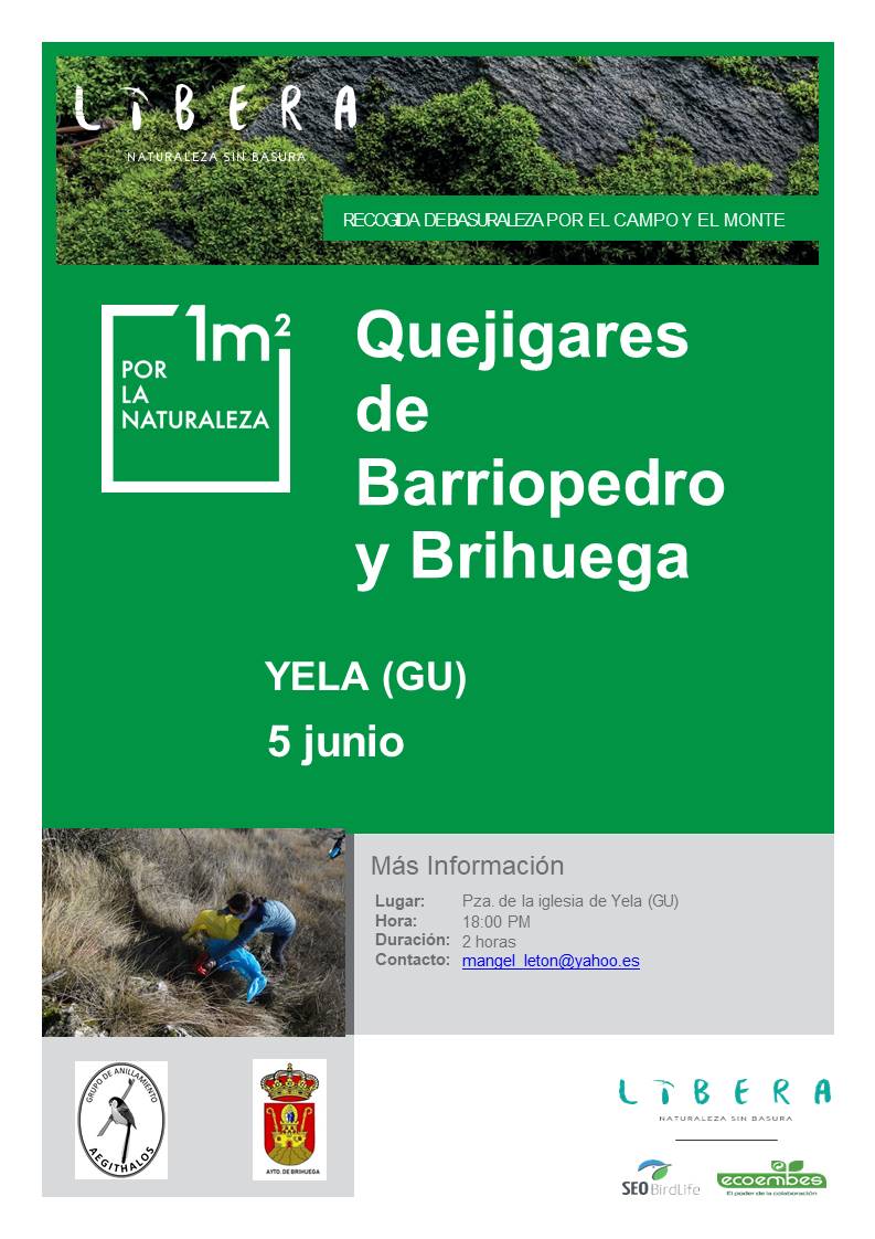 GrupoAegithalos's tweet photo. #Basuraleza dentro del #ProgramaLibera por los #Quejigares de #Barriopedro y #Brihuega. Será este próximo sábado en horario de tarde.
📧⬇️ https://t.co/iWDwLabxkK