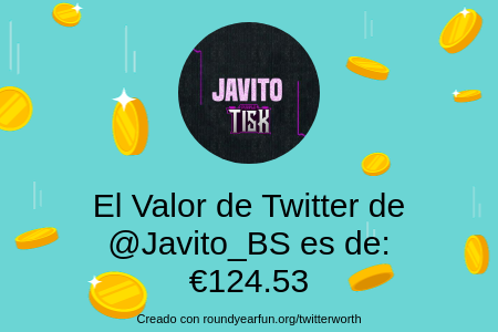 Mi valor en Twitter es de: €124.53

Encuentra el tuyo(a) con roundyearfun.me/twitterworth?l…

⠀