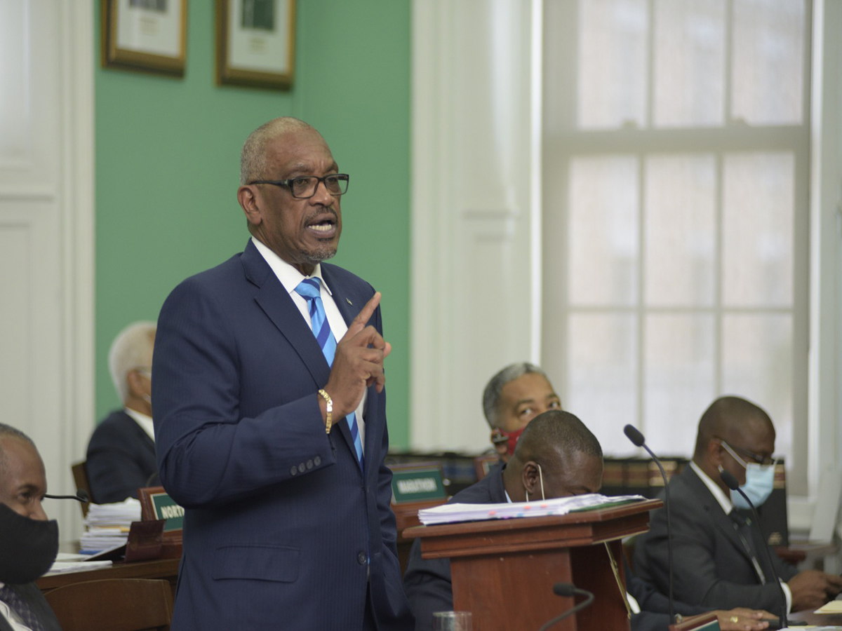 Prime Minister Dr. Hubert Minnis is leading debate on the 2021 2022 budget debate in the House of Assembly.