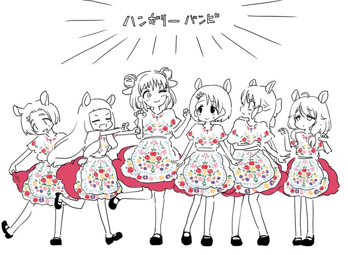 棟方愛海ちゃん・佐々木千枝ちゃ・遊佐こずえちゃん・橘ありすちゃん・龍崎薫ちゃん・市原仁奈ちゃんを描きました 