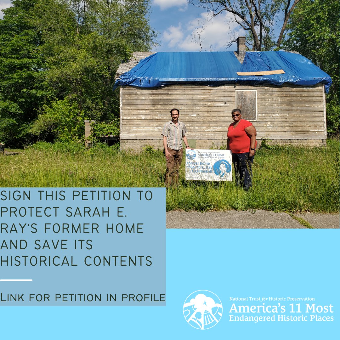 Want to help save the legacy of civil rights activist Sarah E. Ray? Sign this petition now in order to protect her former home and save its historical contents from further decay.

The petition link from The National Trust for Historic Preservation's website is on our profile.