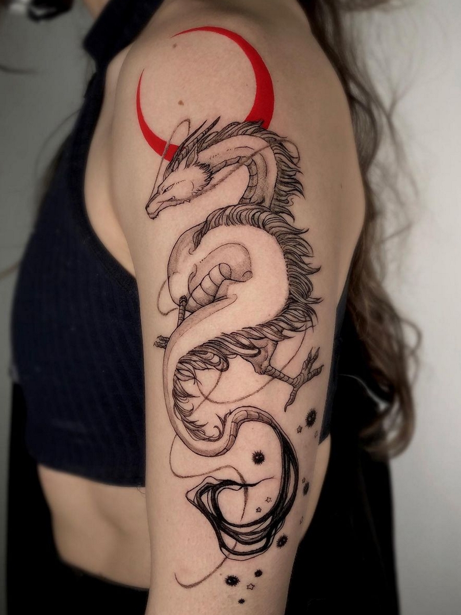 Haku Dragon Spirited Away Tattoo by Nick Sadler MADISON TattooNOW