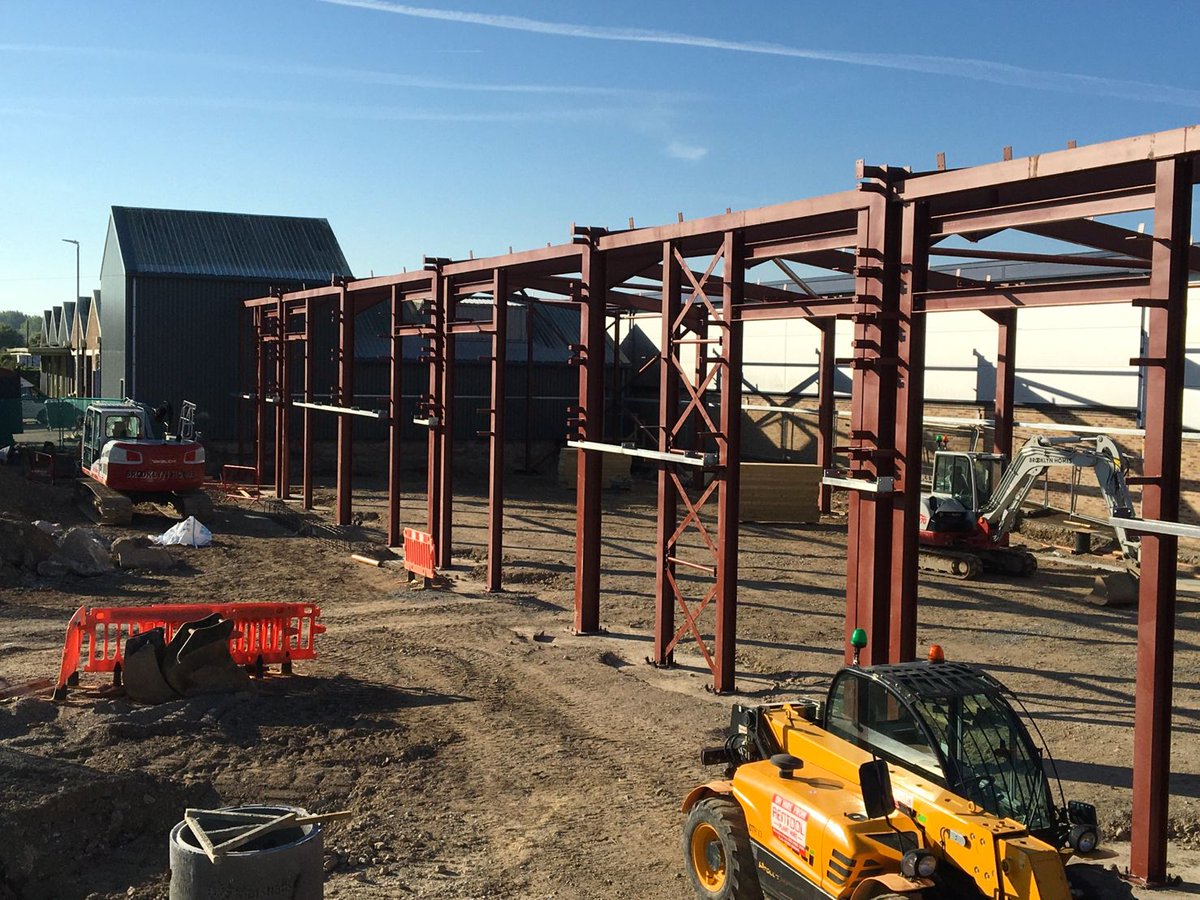 We are pleased to be working with Birchmere group carrying out the next phase of their development in Sturminster Marshall. These simple steel frame structures will be complete later <a href="/godsellarnold/">GAPltd</a> Lionel Gregory #construction #dorset #commercialconstruction