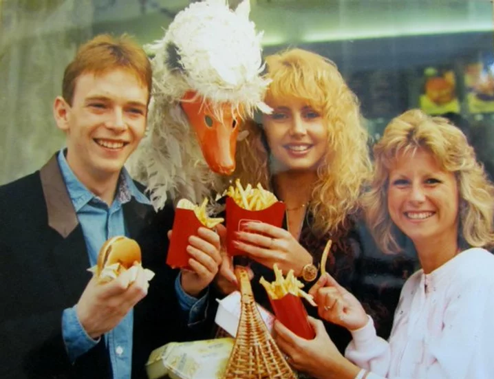 ThePantoArchive's tweet photo. flashback to Mother Goose #panto promo in 1989 ... we spot you @AdamWoodyatt @Pollyann22 @RodneyWard_ https://t.co/YK8VJ59l9u