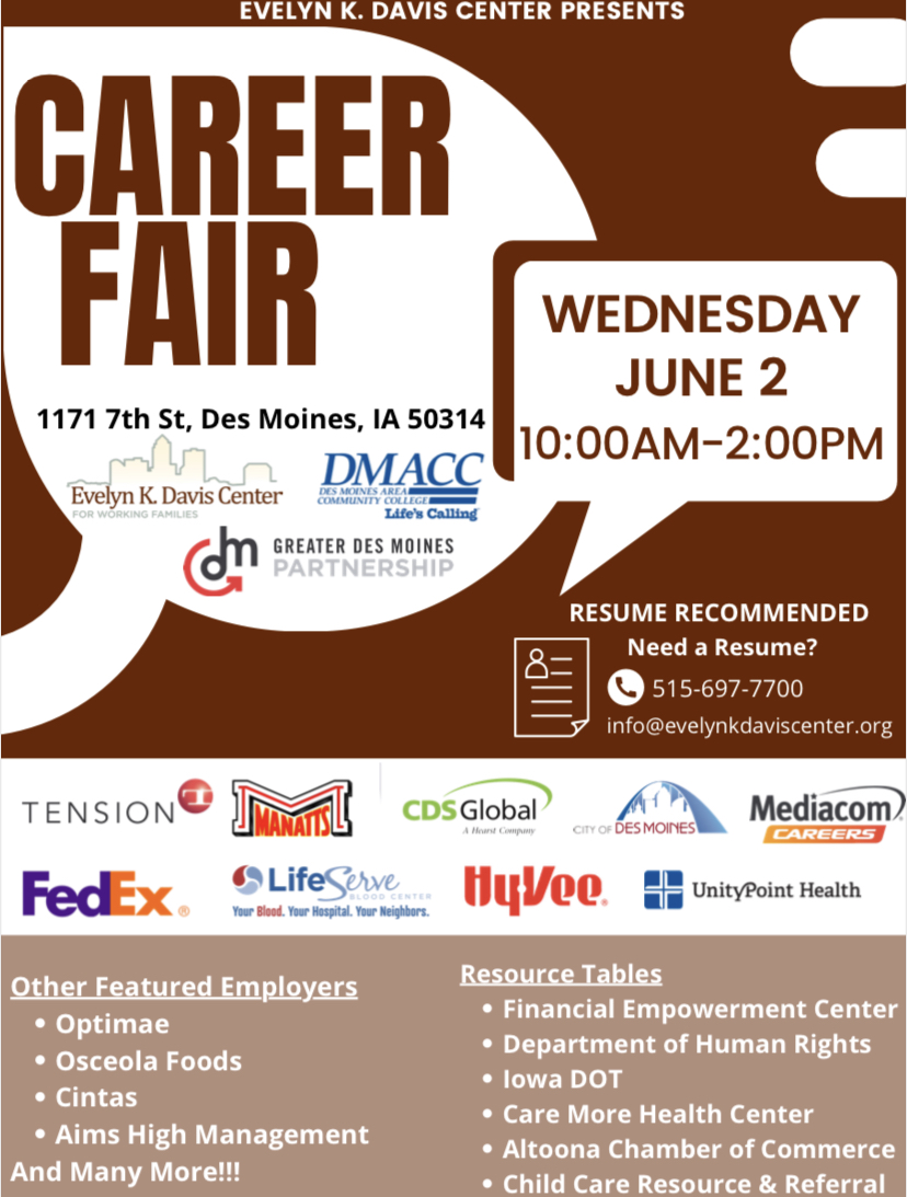 🚨Career Fair Alert 🚨 Join us, TODAY in the Evelyn K. Davis Center parking lot from 10:00am-2:00pm for our Career Fair!! 

We ask for your consideration to wear a mask and practice physical distancing. If you do not have a mask, one will be provided to you.
