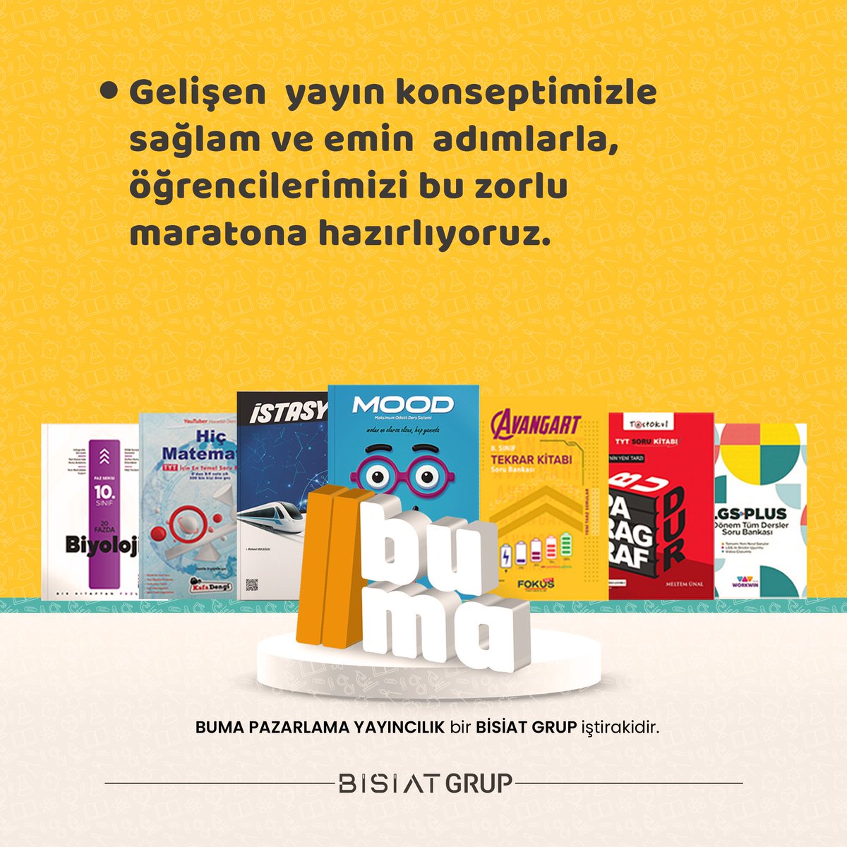 Beceri, yorum ve kazanım odaklı, inovasyona önem veren, hücresel testlerden genel tekrar testlerine doğru gelişen yayın konseptimizle sağlam ve emin adımlarla öğrencilerimizi bu zorlu maratona hazırlıyoruz.
#eğitim #sınav #lgs2021  #TYT #AYT #LGS #YKS #tyttayfa #yks2021