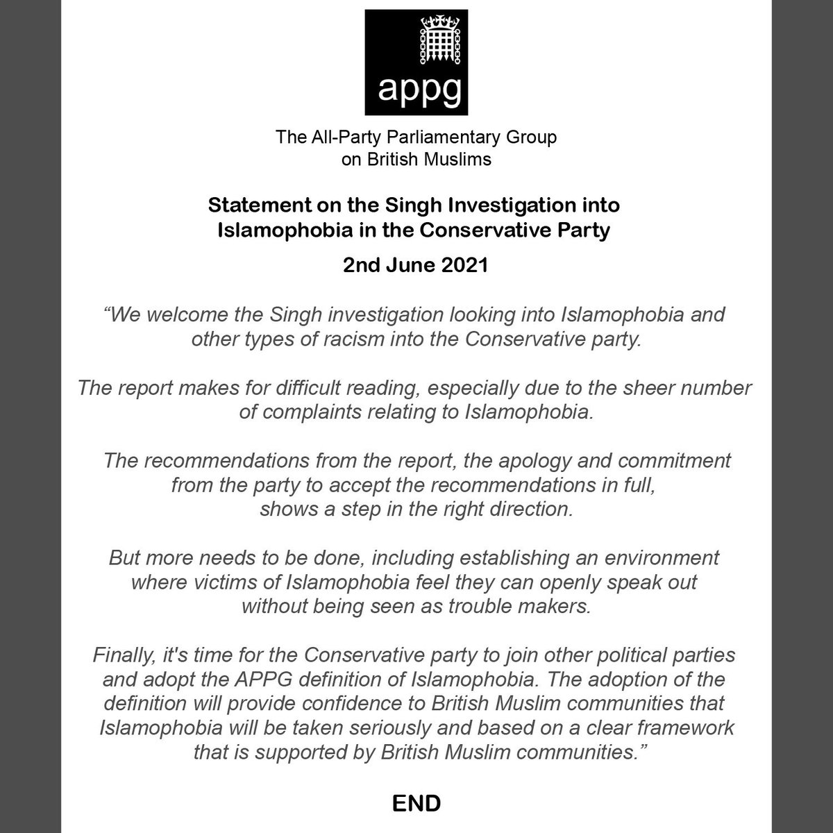 British Muslims tweet media