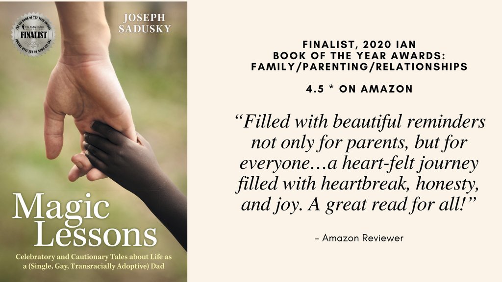 EVERYBODY LOVES #MAGIC!

Just in time for June: Order your copy of Magic Lessons: Celebratory and Cautionary Tales about Life as a (Single, Gay, Transracially Adoptive) Dad today!

jmswordsmith.com/magic-lessons

#writingcommunity #books #Authors #pridemonth #fathersday